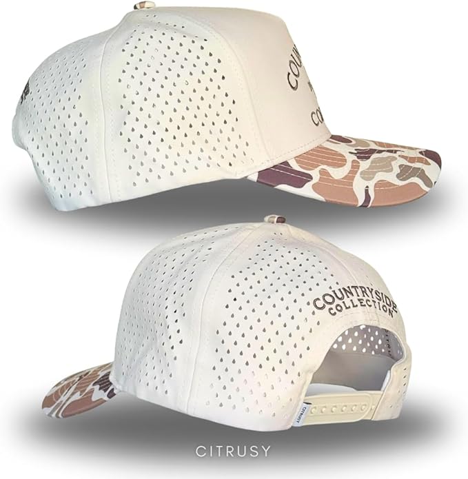 CITRUSY Athletic Trucker Golf Hat | Performance Mens 5 Panel Cap | Cool Breathable Waterproof Workout Running Snapback