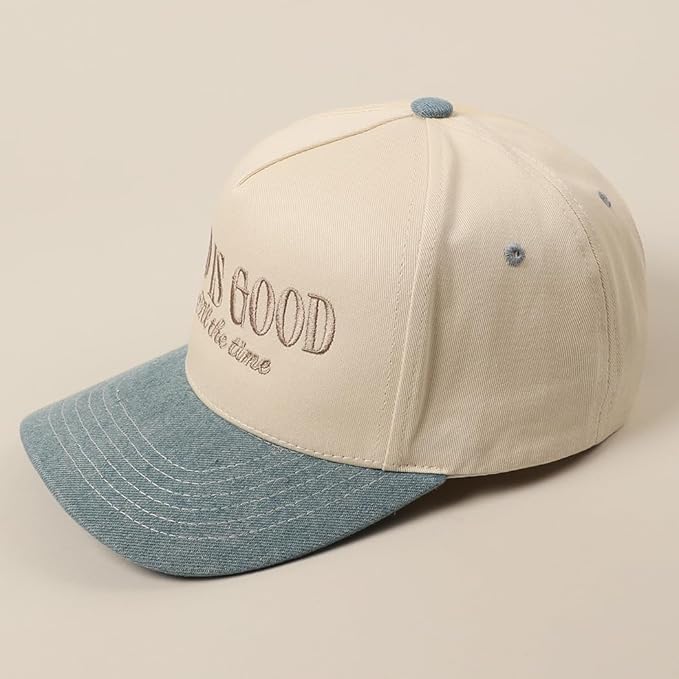 MIRMARU Two-Tone Vintage Canvas Trucker Hats for Men & Women, Adjustable Size Baseball Caps with Trendy Embroidered Design