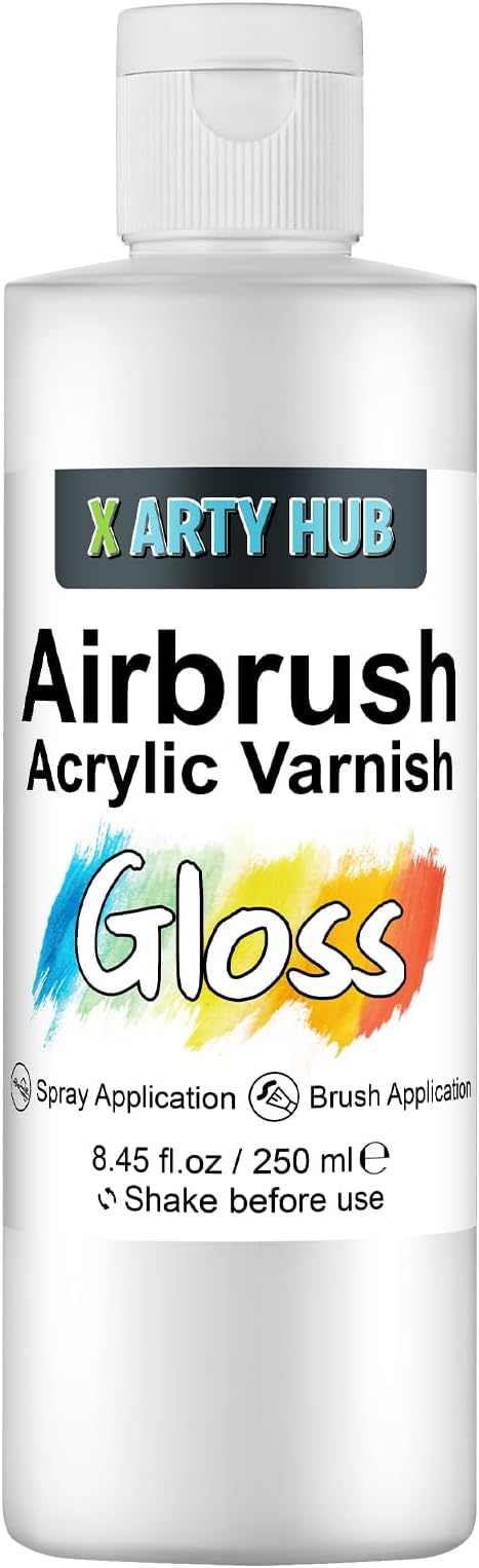 Acrylic Varnish Gloss 8.45 fl oz / 250 ml, Anti-Yellowing/Fading/Cracking by XARTYHUB