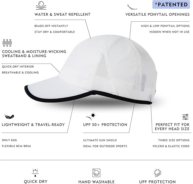TOP-EX Cooling UV 50 High Ponytail Baseball Cap for Women - Most Women Start with S/M - Breathable for Running Golf Sports