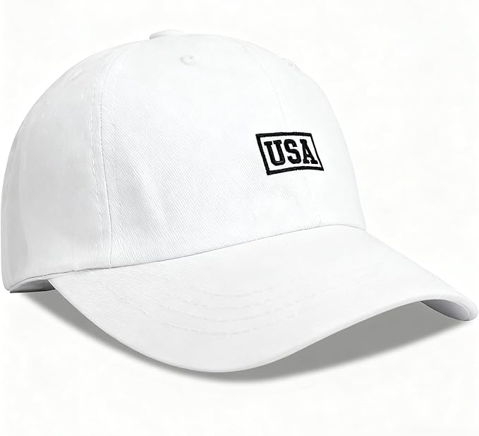 American Flag Patriotic Baseball Cap | Embroidered USA Flag 100% Cotton Adjustable Hat for Men & Women
