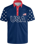 Golf Polo Shirts for Men Funny Print Short Sleeve Golf Shirts Performance Golf Polos