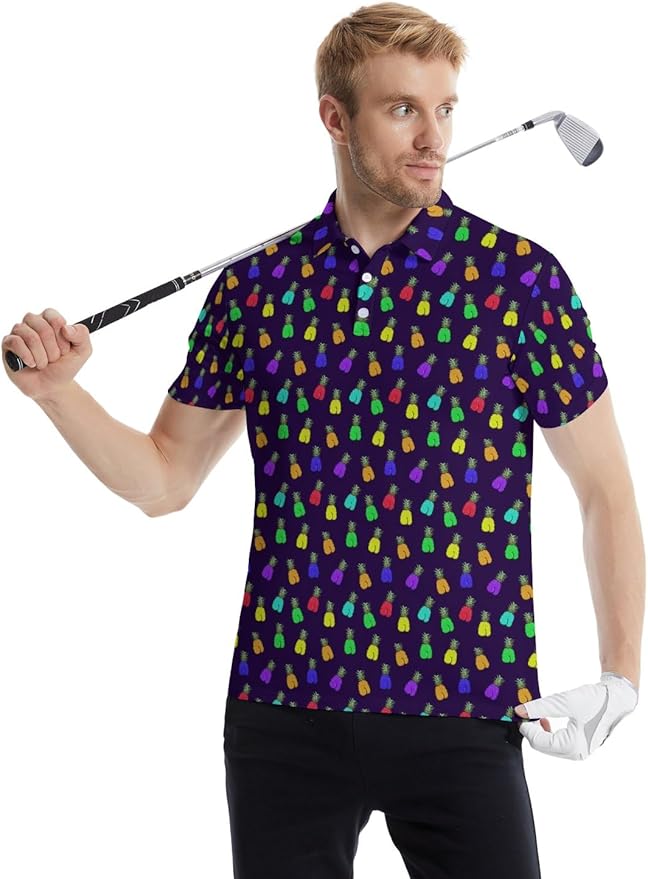 Mens Golf Shirts Golf Polo Shirts for Men Short Sleeve Polo Shirts Golf Gifts