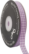 Purple Gingham Plaid Checked Ribbon 25 Yard Each Roll 100% Polyester by Micomon
