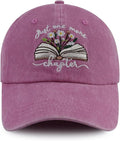 Just One More Chapter Hat for Men Women, Funny Adjustable Cotton Embroidered Bookish Baseball Cap
