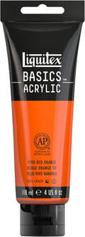Liquitex BASICS Acrylic Paint, 118ml Tube, Vivid Red Orange by Liquitex