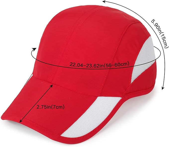 HH HOFNEN Quick Dry Baseball Cap Unstructured Running Cap Water-Resistant UPF 50+ Mesh Golf Sun Hats for Men Women