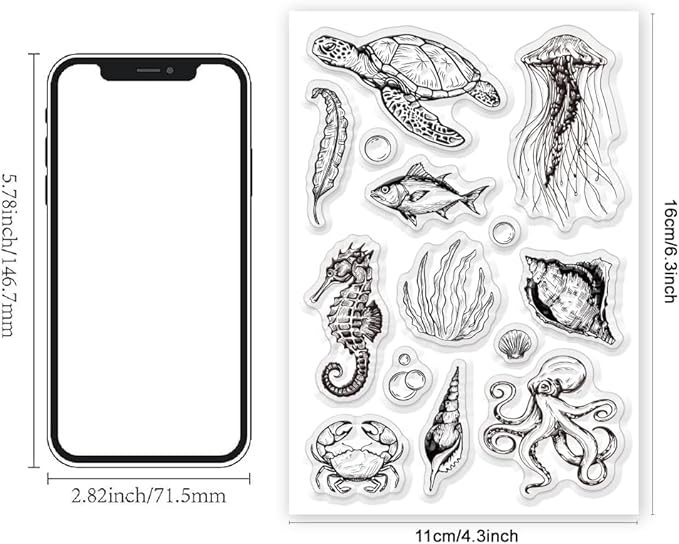 Summer Ocean Sea Turtle Clear Stamps - Image 2