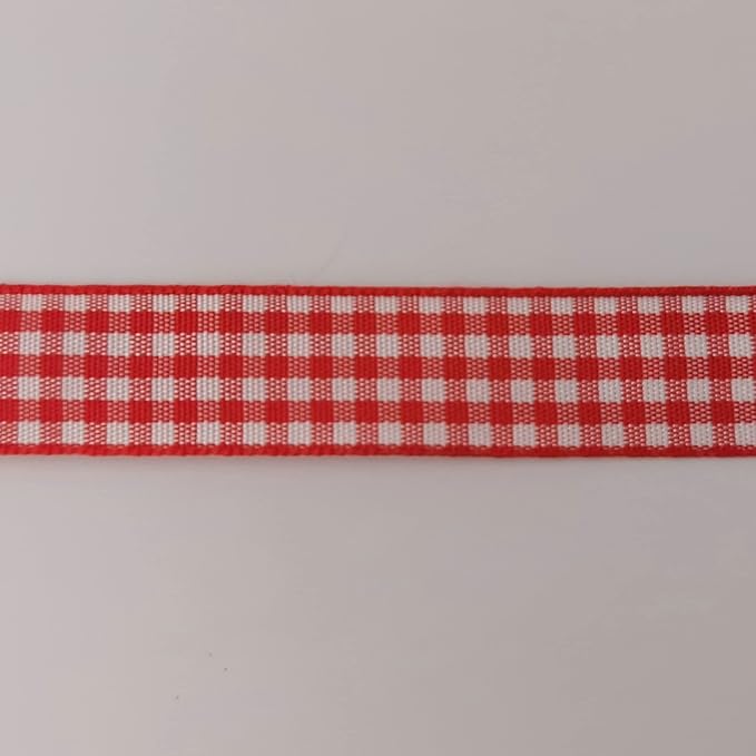 Red and White 100% Polyester Gingham Ribbon 25 Yards Each Roll - Image 9