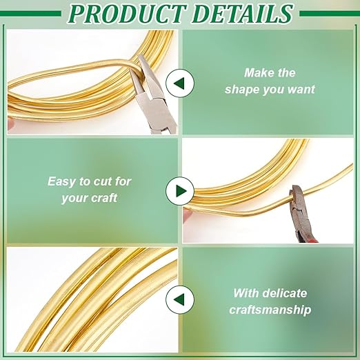 BENECREAT 9.84 Feet Bare Solid Brass Wire, 6 Gauge Round Soft Brass Wire Pure - Image 4