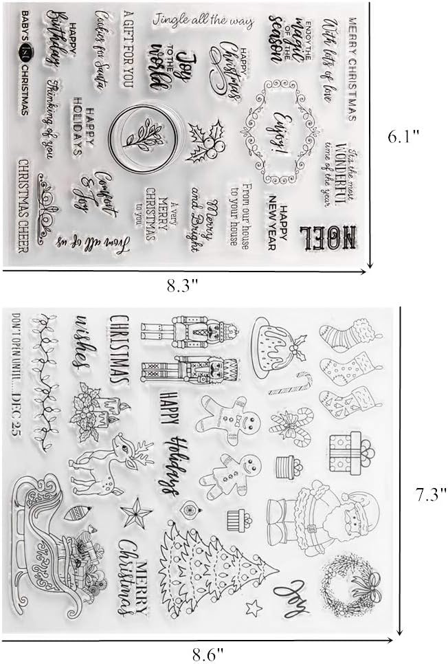Kiddale Christmas Theme Clear Silicone Stamps Christmas Crafts Stamps - Image 2