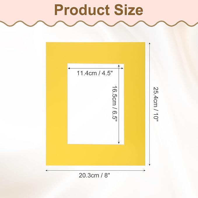 Picture Mats, 8 x 10 for 5 x 7 Pictures Acid Free White Core Bevel Cut Frame - Image 2