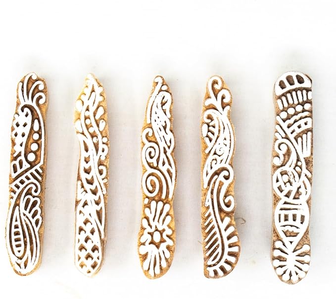 Hashcart Wooden Indian Traditional Design Printing Stamps/Blocks - Image 2