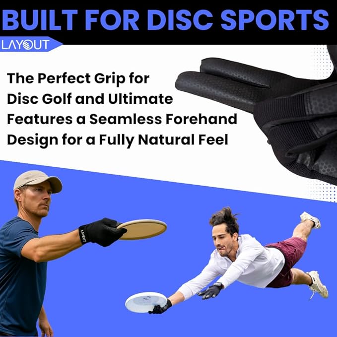 Layout Elite - Discgolf and Ultimate Frisbee Glove - Play Better with Consistent Grip