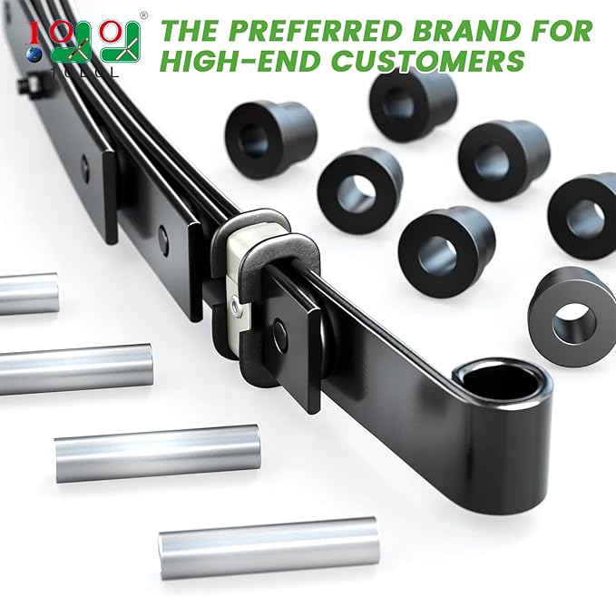 10L0L Heavy Duty Golf Cart Rear Leaf Spring Kit - 4-leaf Spring with Bushings & Sleeves for EZGO TXT Golf Cart 1995-2013