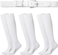 Haysandy Baseball or Softball Sock and Belt Combo Set 3 Football Baseball Socks with Softball Belt for Youth Boys Kids