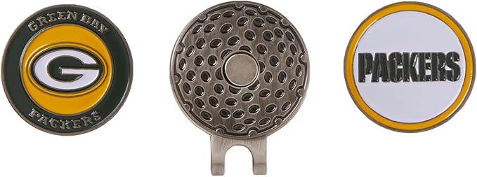 Team Golf NFL Golf Cap Clip with 2 Removable Double-Sided Enamel Magnetic Ball Markers, Attaches Easily to Hats