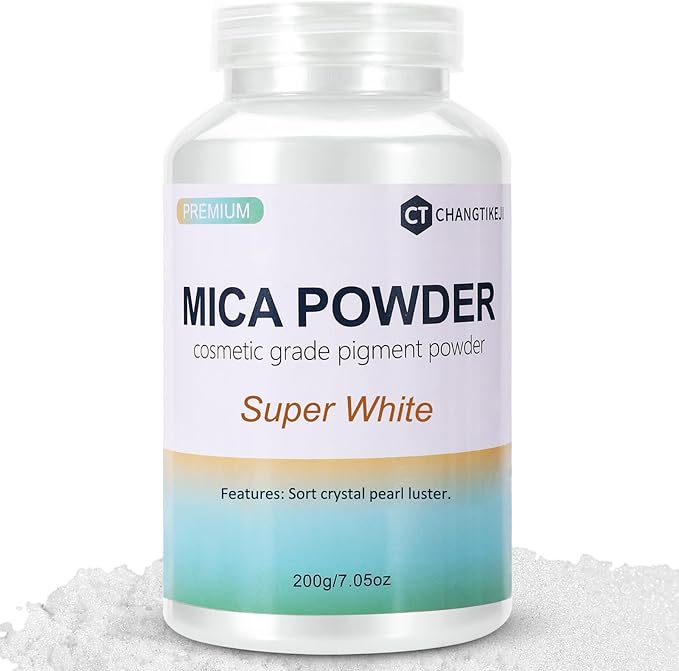 Mica Powder, 7.05OZ（200g）, Super White Mica Powder Pigment by CHANGTIKEJIWelcomeYouOrder