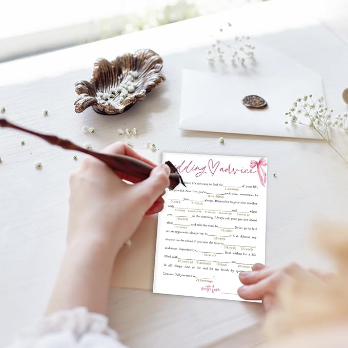 Wedding Shower Games Cards, Wedding Advice Word Game, Bridal Shower Games 25 - Image 4