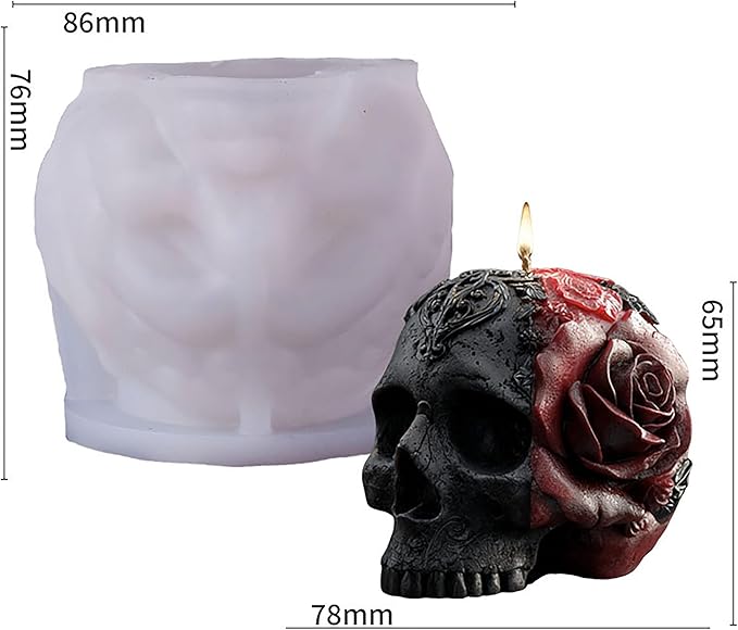 Halloween Skull Hand Ghost Cylinder Molds Silicone Wave Spiral Candle Mold - Image 2
