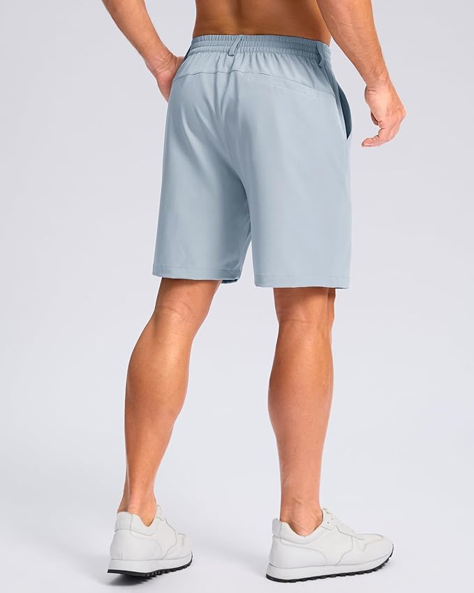 Pudolla Men's Casual Shorts 7"/9"/5" Lightweight Golf Shorts with 3 Pockets Stretch Quick Dry Comfy Work Shorts