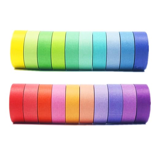 VIVIQUEN Washi Tape Set, 20 Rolls Colored Masking Tape, 15mm Rainbow Pastel by VIVIQUEN