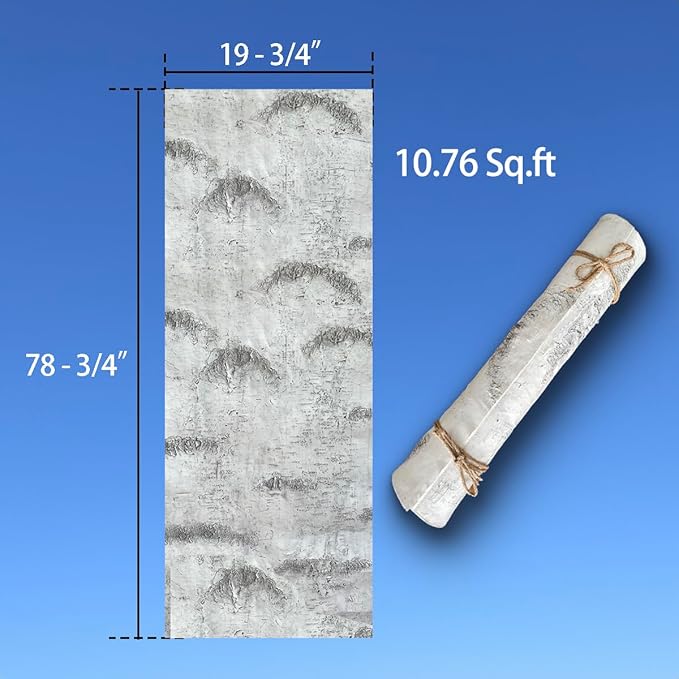 Artificial Birch Bark 3D Realistic Texture 78.7in*19.7in（10.8 Sq.ft）Silicone - Image 7