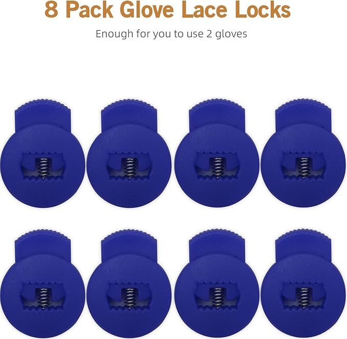 AliBall Glove Locks, Lace Locks for Baseball Glove 8 Pack, Never Need Thying Knots Again, Strong Elasticity, Made Plastic and Springs, Fits All Gloves, Baseball Gloves Accessories