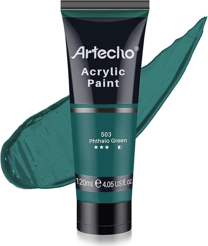 Artecho Green Acrylic Paint, Phthalo Green Paint Tubes, Art Craft Paints by Artecho