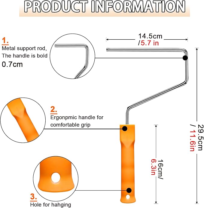 15 Pcs Paint Roller Cover with 2 Frame Set, 6 inch Microfiber Roller Covers - Image 3