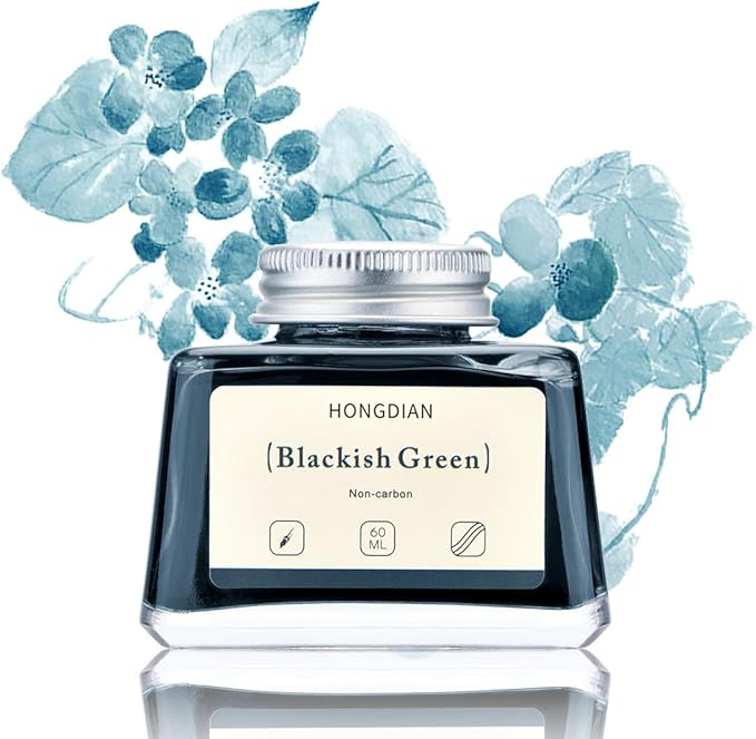 Asvine Hongdian Fountain Pen Bottled Ink Blackish Green, 60ml Fountain Pen by Asvine