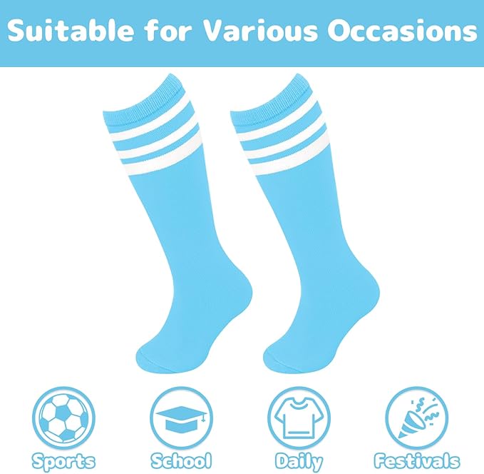 Olreco 1 Pack Toddler Kids Youth Soccer Socks Girls Boys Baseball Socks Youth Knee High Softball Football Accessories Cotton