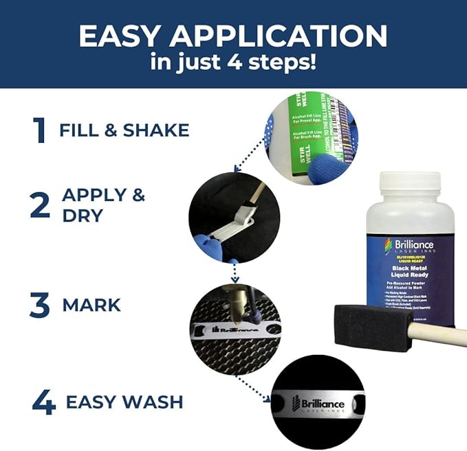 Liquid Ready Laser Marking Powder-Brilliance Laser Inks -BLI101MBLIQ120- Black - Image 4