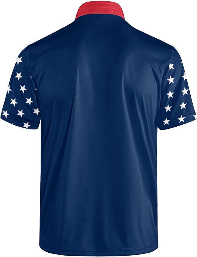 Golf Polo Shirts for Men Funny Print Short Sleeve Golf Shirts Performance Golf Polos