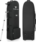 DAREKUKU Golf Travel Bags for Airlines with Adjustable Support Rod and Detachable Shoulder Straps, Hard case Top Soft Foldable Golf Club Travel Covers