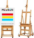MEEDEN Enlarged Heavy-Duty H-Frame Easel: Artist Solid Beech Wooden Studio Easel by MEEDEN