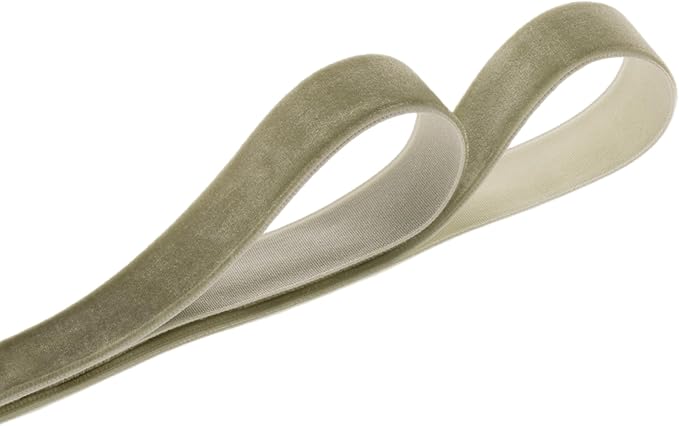 Vintage Sage Green Velvet Ribbon Christmas Ribbon - Image 2