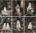 GOUOYANA 6P Halloween Paint By Numbers Kit for Adults Ghost Acrylic Canvas
