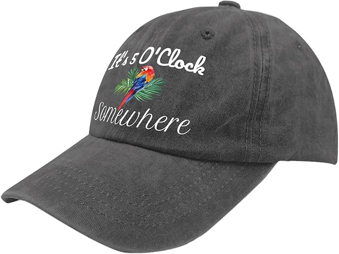 Jimmy Music Buffett Accessories Hats Its 5 Oclock Some Where Baseball Cap Mom Hat Pigment Black Womens Bucket
