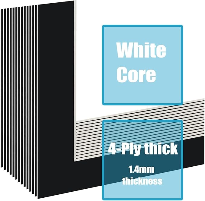 Egofine 11x14 Black Picture Mats Pack of 11, Frame Mattes - Image 4