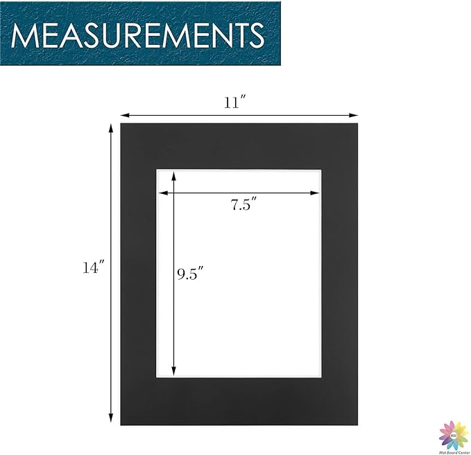 Mat Board Center, 11x14 for 8x10 Black Color Mats - Image 2