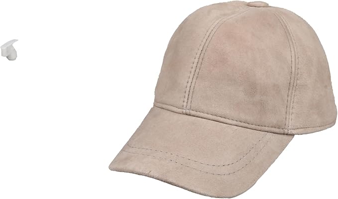 Suede Leather Baseball Cap – Unstructured 6 Panel Adjustable Strapback Hat for Men & Women
