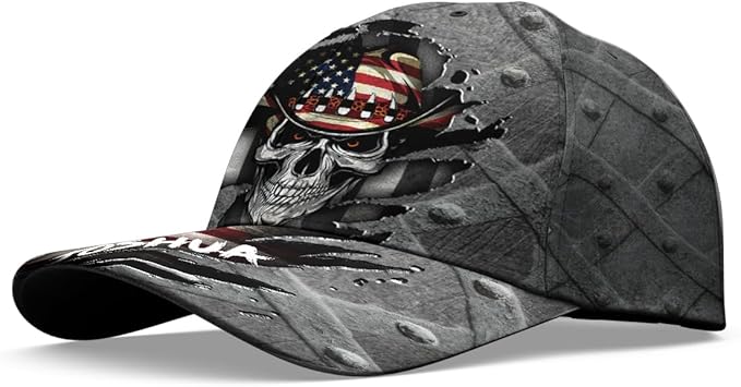 Baseball Cap for Men Women, Skull Cap for Men, Skeleton Gothic Horror Adjustable Strap Sports Soft Caps Outdoor