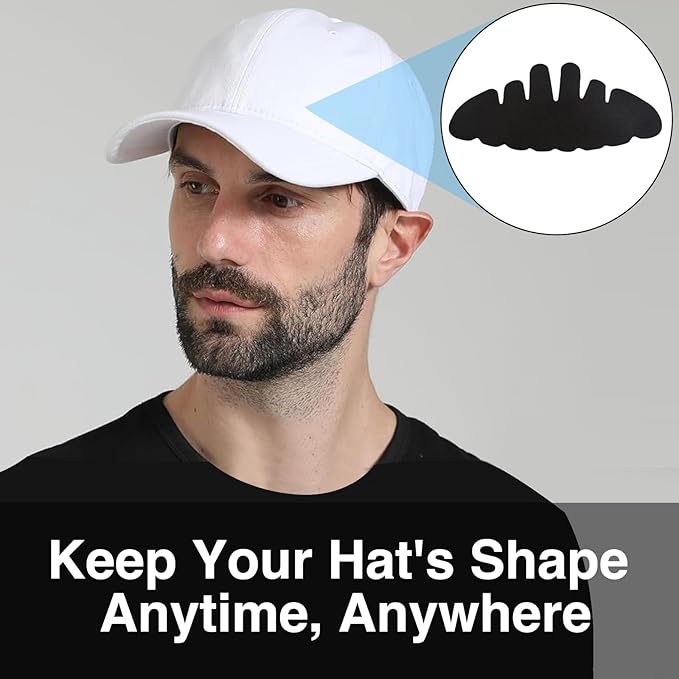 Hat Shaper Insert - Unique Cave Design - EVA & Polyester Fabric - Reshaper for Baseball & Sun Hats - Black