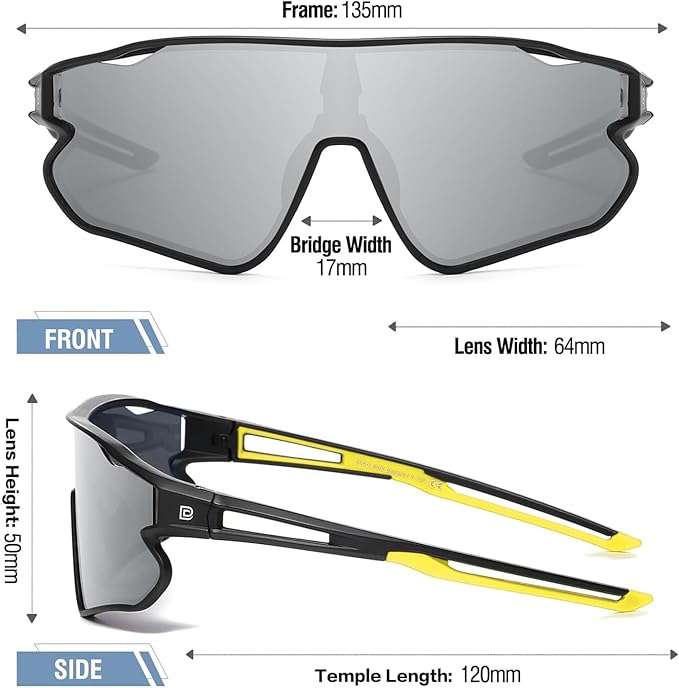 DUCO Kids Sunglasses Youth Baseball Sun Glasses Lightweight TR90 Frame UV400 Sports Cycling Shades for Boys Girls DK268