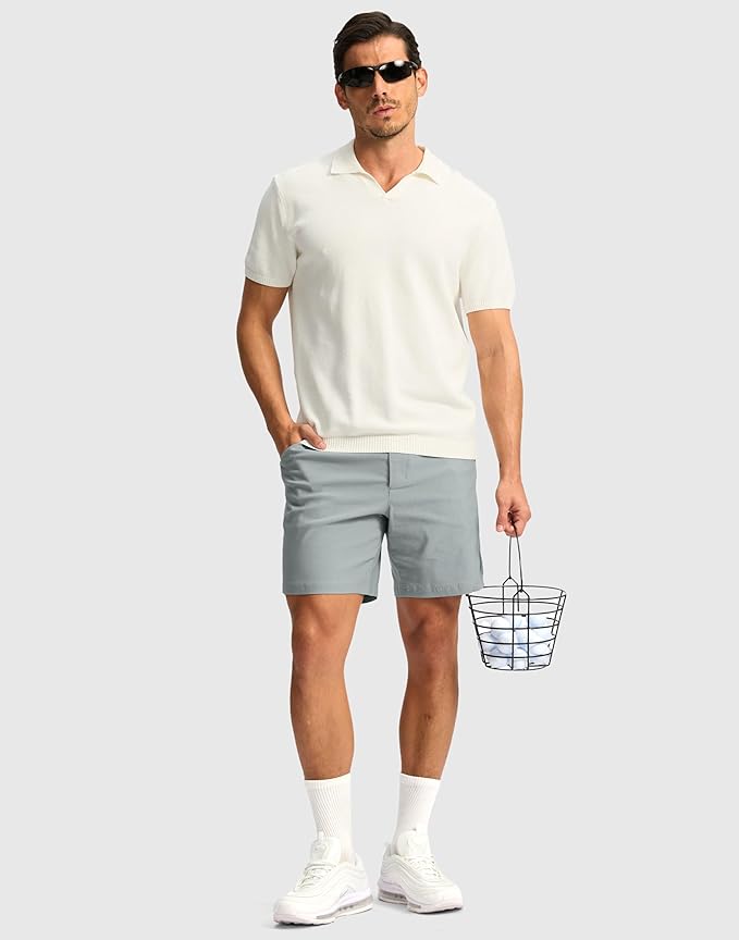 G Gradual Men's Golf Dress Shorts 5"/ 7"/ 9" Stretch Casual Work Flat Front Shorts for Men with 3 Pockets Quick Dry
