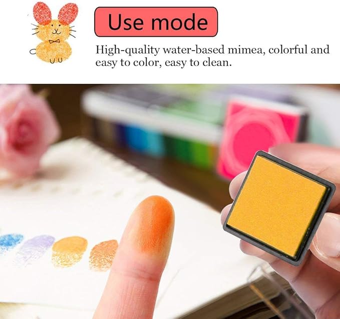 Washable Ink Pads for Kids Rubber Stamps, 20 Colors Stamp Ink Pads, Fingerprint - Image 3