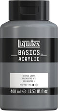 Liquitex BASICS Acrylic Paint, 400ml Bottle, Neutral Gray Value 5 by Liquitex