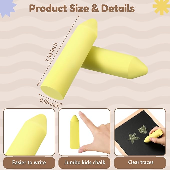 Fulmoon 40 Pcs Jumbo Sidewalk Chalk - Image 2