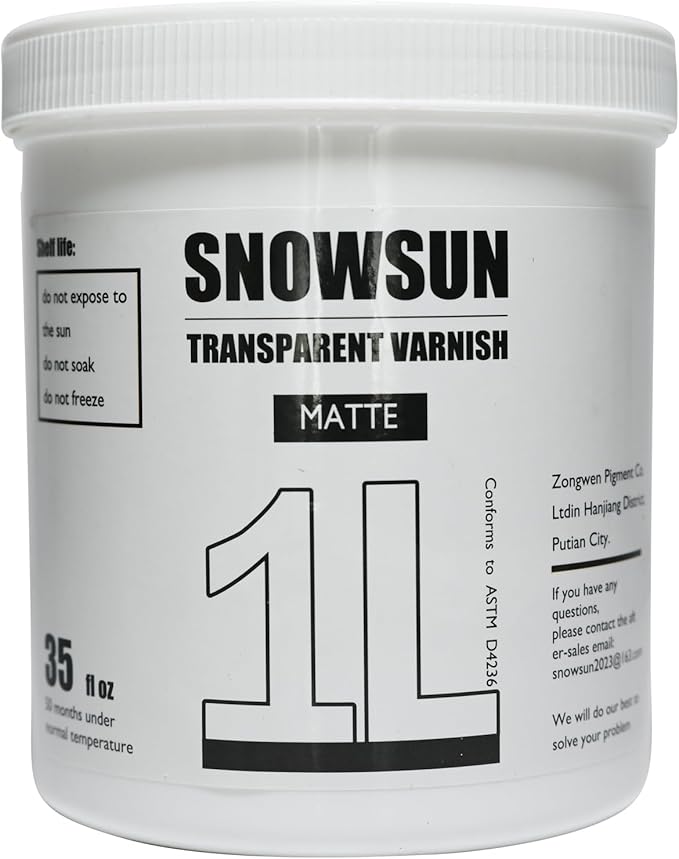 SNOWSUN Matte Varnish for Acrylic Painting, 1L Professional Acrylic Artist's by PainttheLightofInspiration